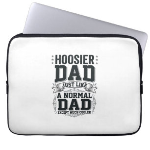 Hoosier Dad Vintage Engraving Quote Shirt Design_1 Laptop Sleeve