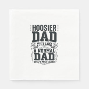 Hoosier Dad Vintage Engraving Quote Shirt Design_1 Napkin