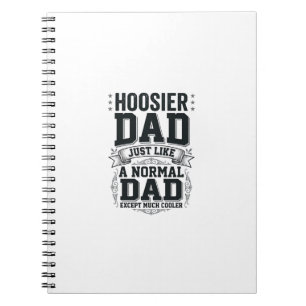 Hoosier Dad Vintage Engraving Quote Shirt Design_1 Notebook