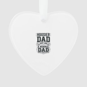 Hoosier Dad Vintage Engraving Quote Shirt Design_1 Ornament