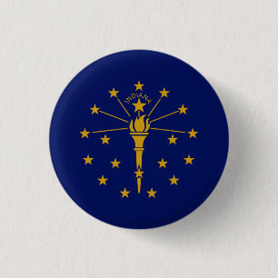 Hoosier Flag, Flag of Indiana 3 Cm Round Badge