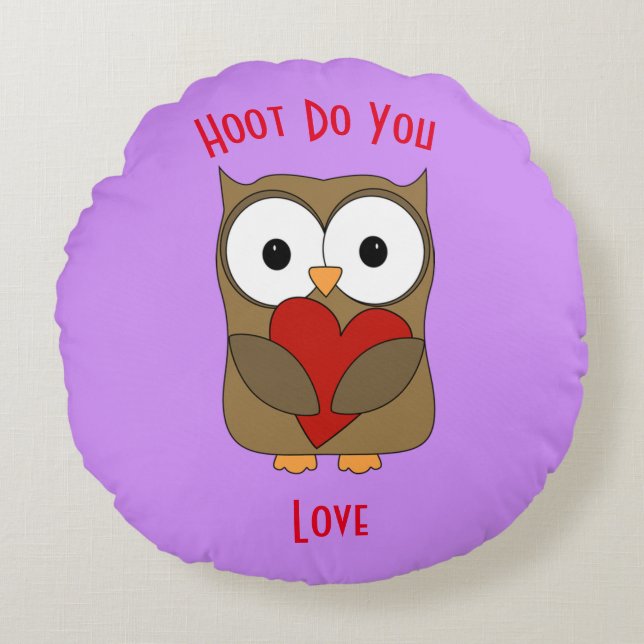 Hoot Do You Love Round Cushion (Front)