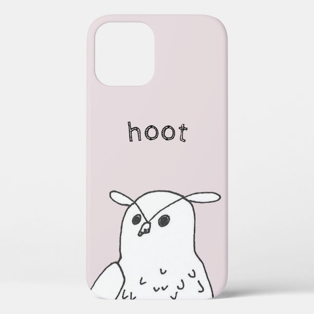 Hoot Line Art Pink Owl Case-Mate iPhone Case (Back)