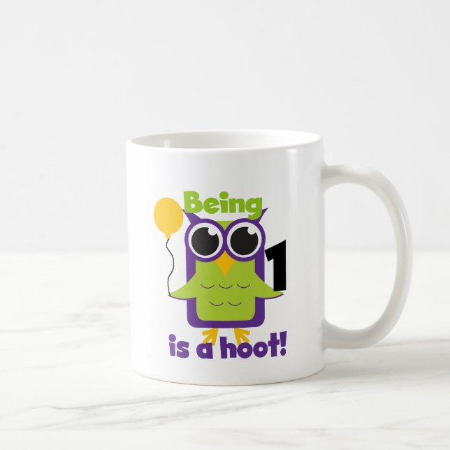 Hoot Owl 1st Birthday T-shirts and Gifts Coffee Mug (Right)