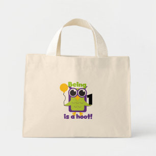 Hoot Owl 1st Birthday T-shirts and Gifts Mini Tote Bag