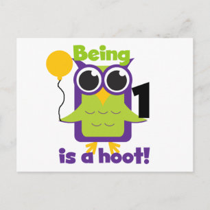 Hoot Owl 1st Birthday T-shirts and Gifts Postcard