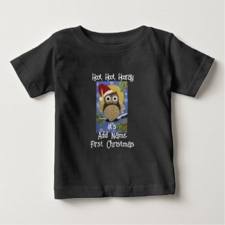 Hoot Owl 1st Christmas Baby T-Shirt