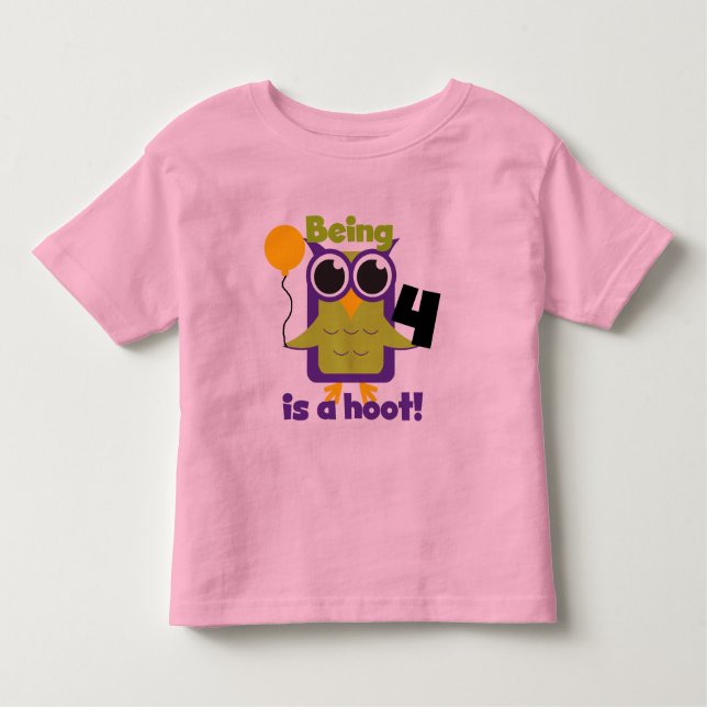 Hoot Owl 4th Birthday T-shirts and Gifts (Front)