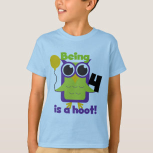 Hoot Owl 4th Birthday T-shirts and Gifts