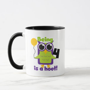 Hoot Owl 4th Birthday T-shirts and Gifts Mug
