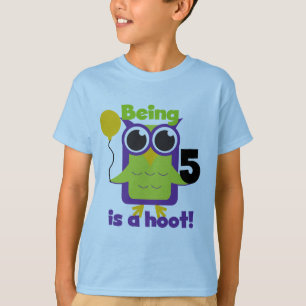 Hoot Owl 5th Birthday T-shirts and Gifts