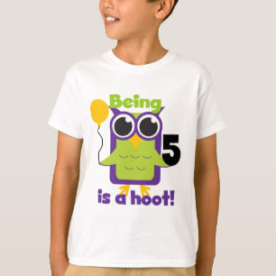 Hoot Owl 5th Birthday T-shirts and Gifts