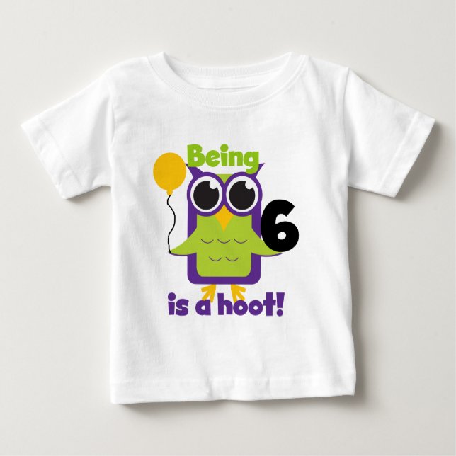 Hoot Owl 6th Birthday T-shirts and Gifts (Front)