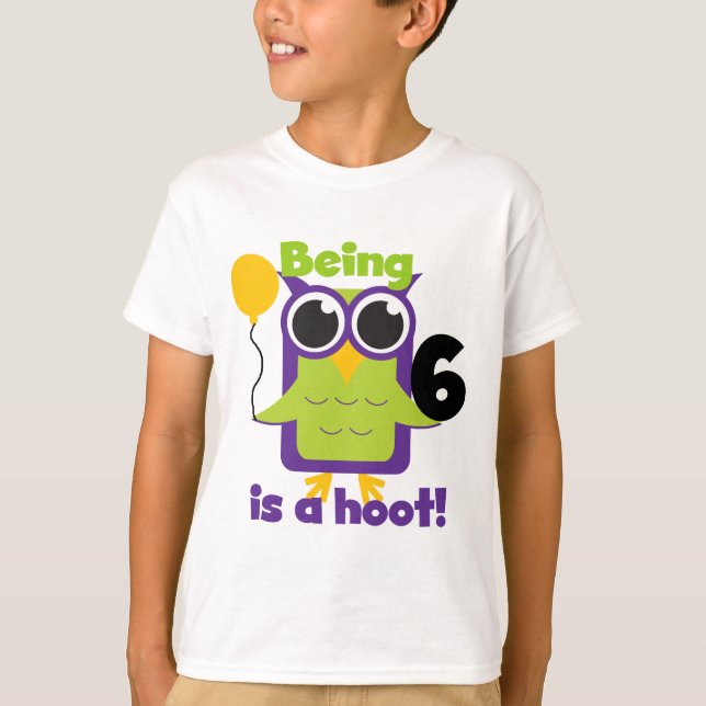 Hoot Owl 6th Birthday T-shirts and Gifts (Front)