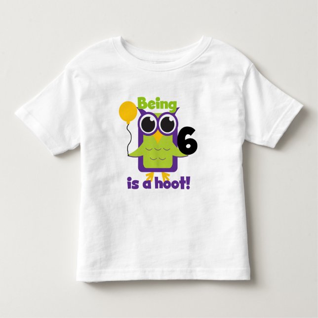 Hoot Owl 6th Birthday T-shirts and Gifts (Front)