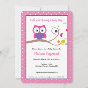 Hoot Owl Girl Bird Lover Invitation