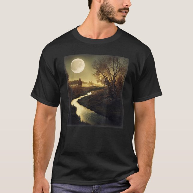 Hoot Owl Saying Good Nights As The River Runs By M T-Shirt (Front)