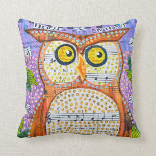 Hoot Owl & Singing Bird Cushion
