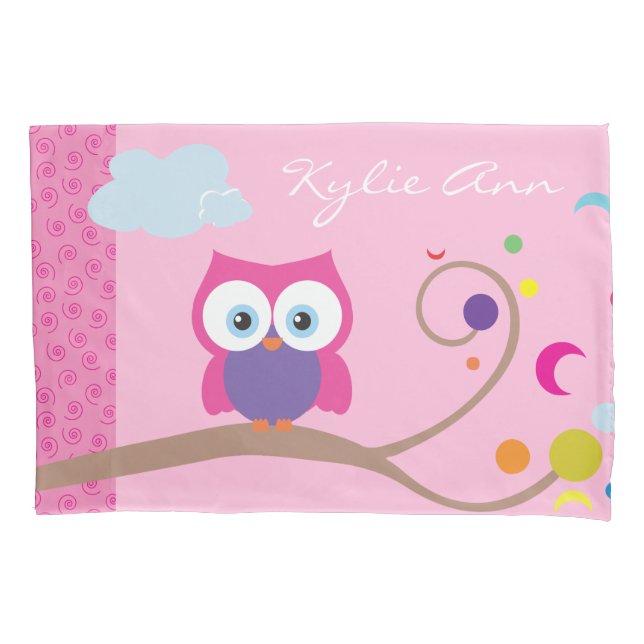 Hoot Owl Wildlife Woodland Animal Pillowcase (Front)