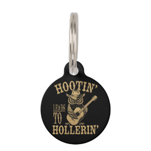 Hootin’ Leads to Hollerin’ – A Playful Cowboy Owl Pet Tag