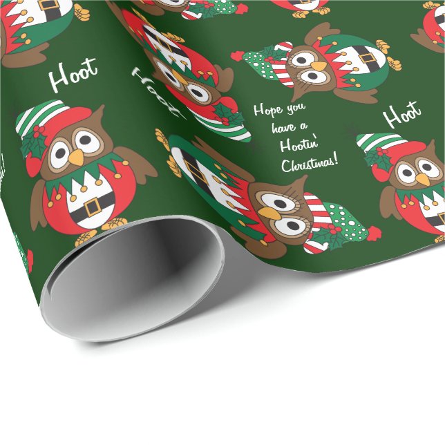 Hootin' Owl Christmas Wrapping Paper (Roll Corner)