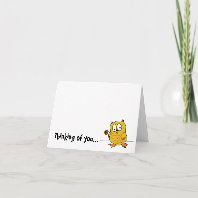 hootio, thinking of you card (Front)