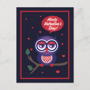 Hooty Valentine's Day Holiday Postcard
