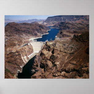 Hoover Dam - aerial view Poster