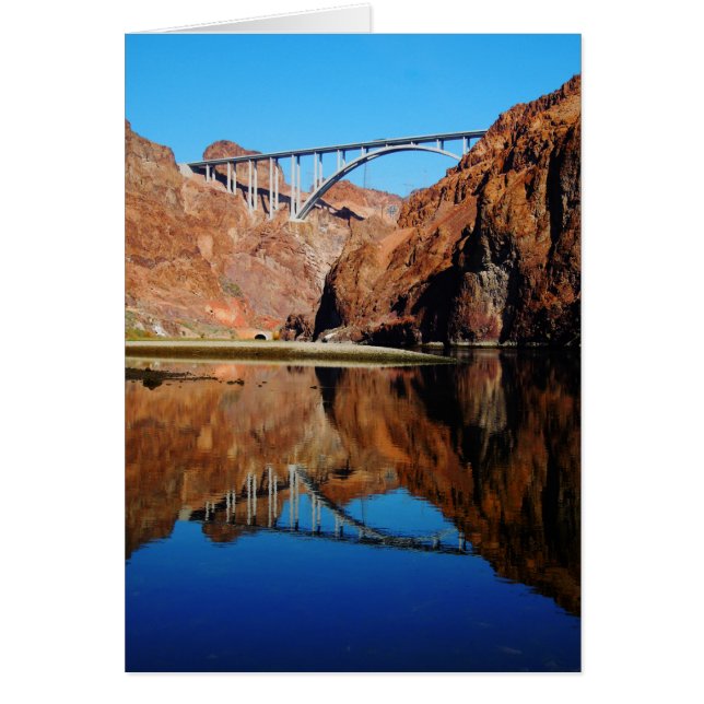 Hoover Dam Bypass Memorial Bridge Blank Card Vert. (Front)