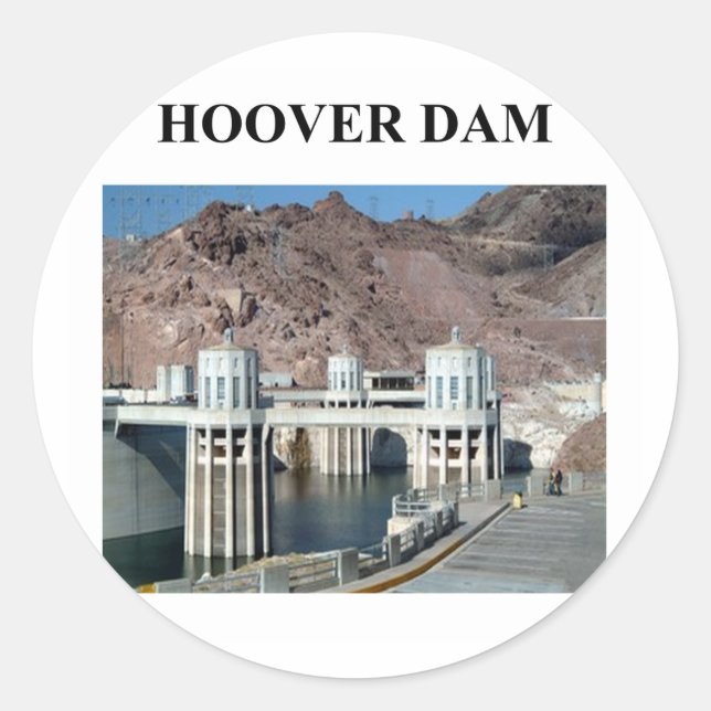 hoover dam classic round sticker (Front)