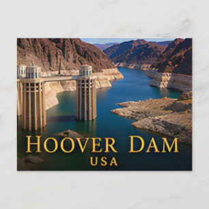 Hoover Dam Nevada Arizona Colorado River Landmark Postcard