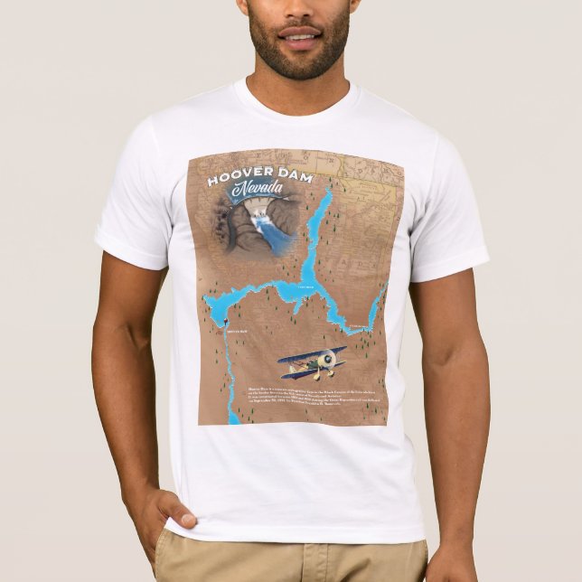 Hoover Dam Nevada map T-Shirt (Front)