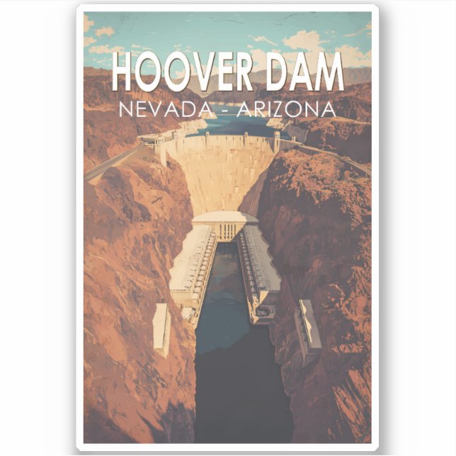 Hoover Dam Travel Art Vintage (Front)