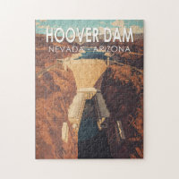 Hoover Dam Travel Art Vintage