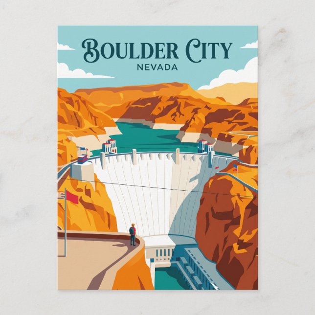 Hoover Dam USA Postcard (Front)