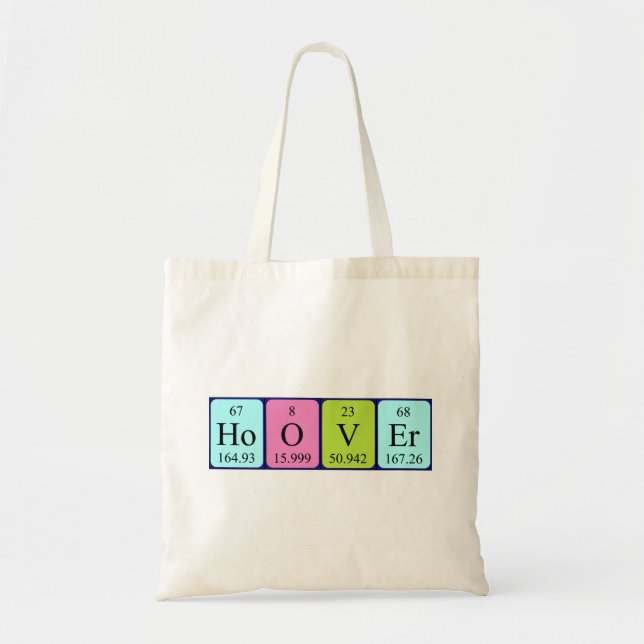 Hoover periodic table name tote bag (Front)