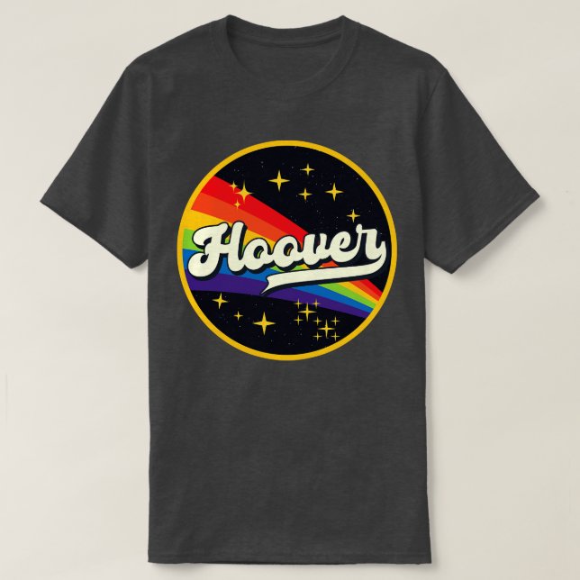 Hoover Rainbow In Space Vintage Style T-Shirt (Design Front)