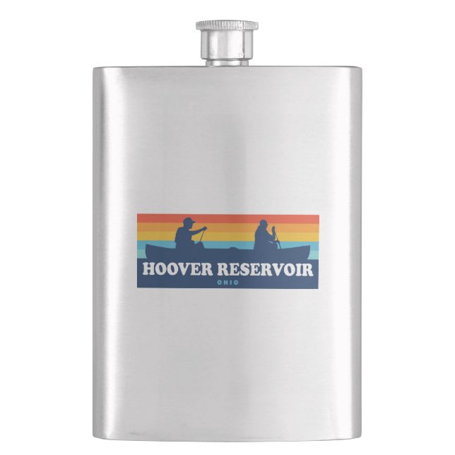 Hoover Reservoir Ohio Canoe Hip Flask (Front)