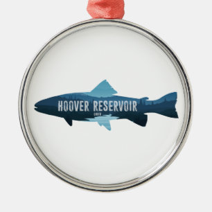Hoover Reservoir Ohio Fish Metal Ornament