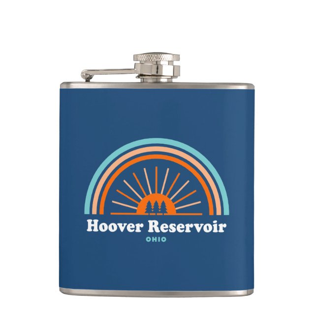 Hoover Reservoir Ohio Rainbow Hip Flask (Front)