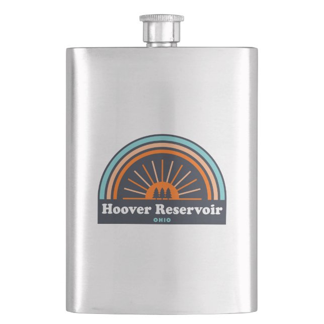 Hoover Reservoir Ohio Rainbow Hip Flask (Front)
