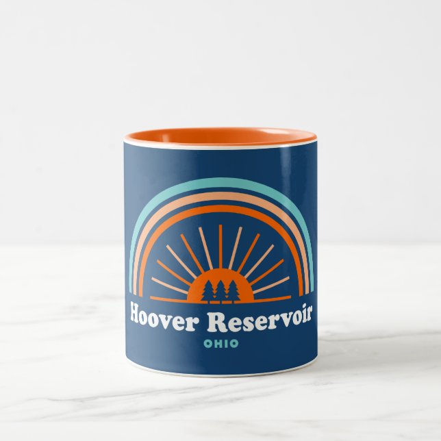 Hoover Reservoir Ohio Rainbow Two-Tone Coffee Mug (Center)