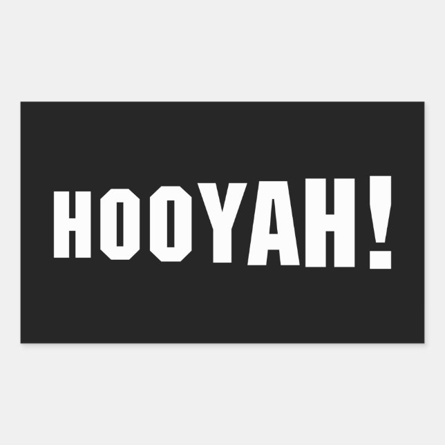 HOOYAH! RECTANGULAR STICKER (Front)