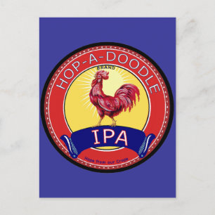 Hop a Doodle IPA Beer Postcard