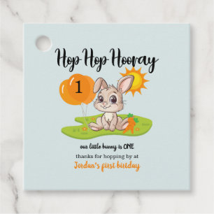 Hop Hop Hooray Cute Some Bunny 1st birthday  Favour Tags