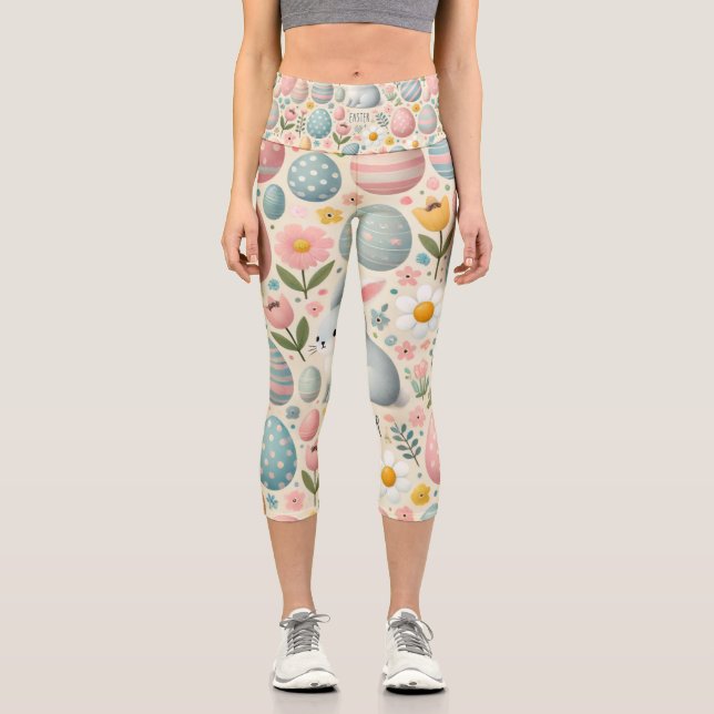 Hop Into Easter Capri Leggings (Front)
