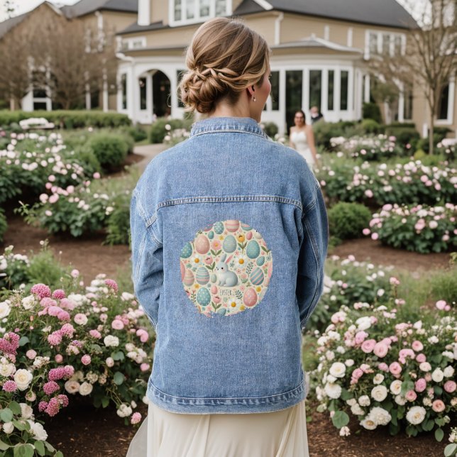 Hop Into Easter Denim Jacket (Wedding Back)
