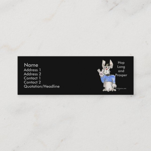 Hop Long and Prosper Mini Business Card (Front)