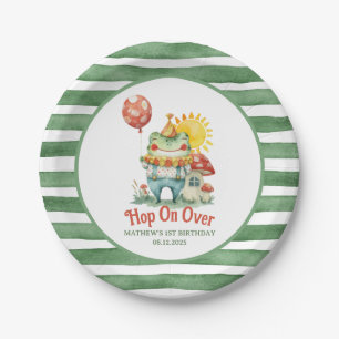 Hop On Over Clown Frog Cottagecore Birthday Party Paper Plate