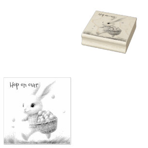 Hop on Over!   Custom Easter Bunny Stamp